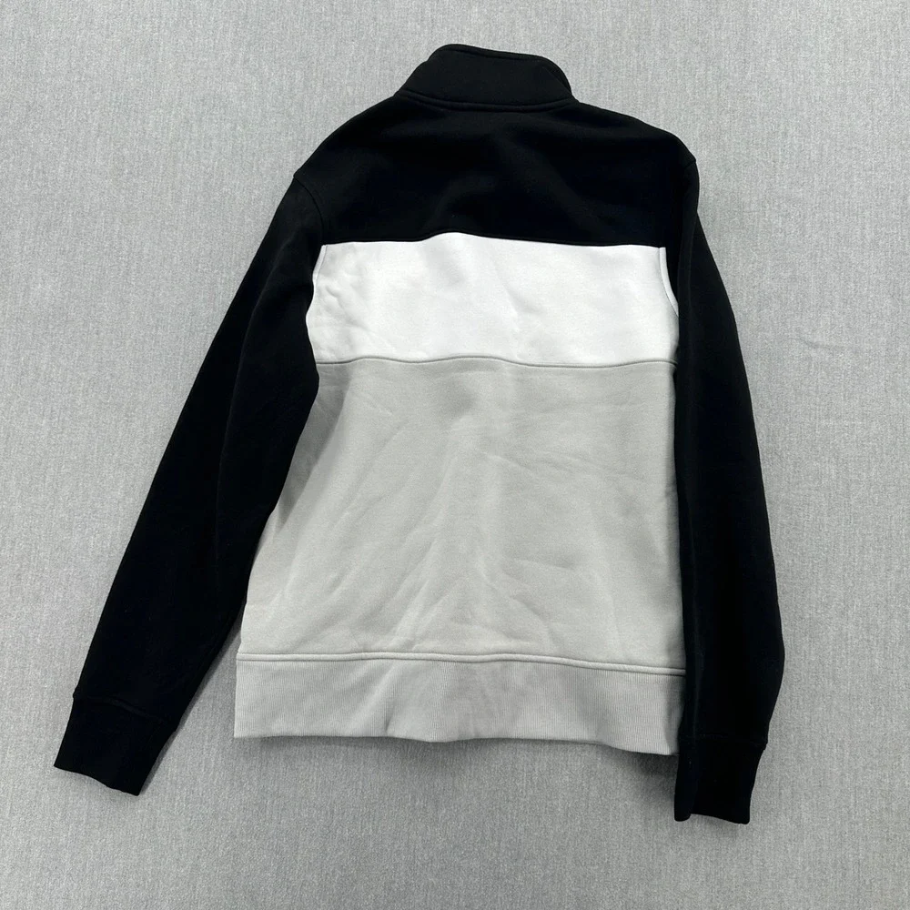 Michael Kors Quarter Zip Mens Large Sweatshirt Black White Colorblock Pullover - Picture 8 of 8